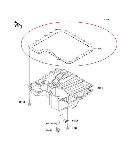 UNTERES KURBELGEHÄUSE für ZR1000 KAWASAKI-11061-1167