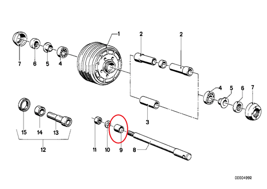 Vorderradbuchse / Distanzstück - BMW-36311233491