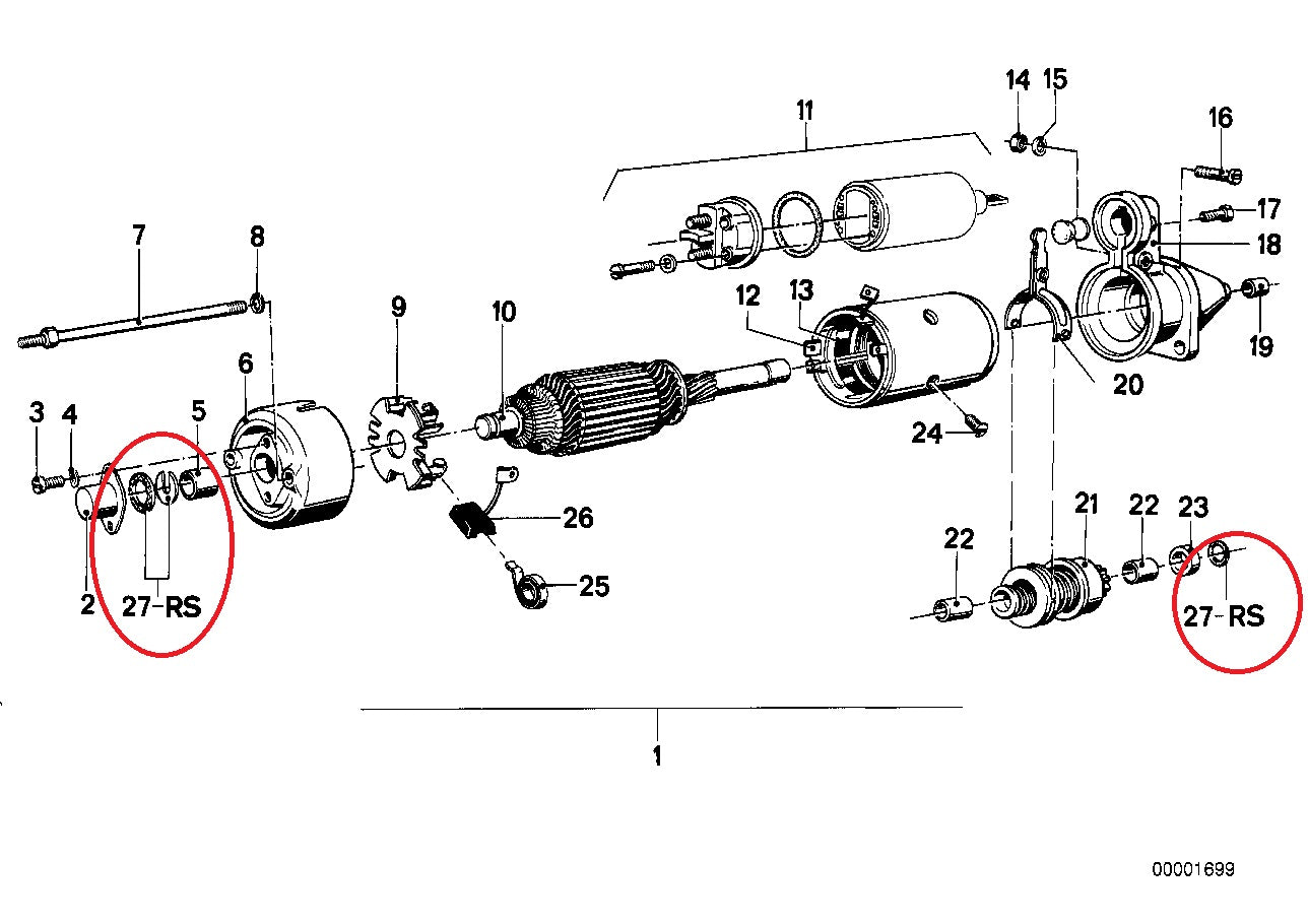 Kit de reparación de arranque - BMW-12411352541