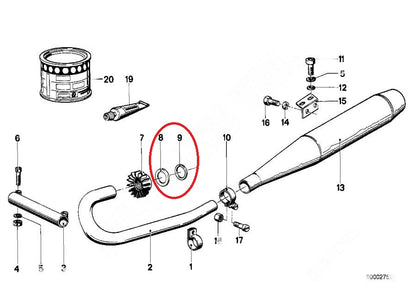 Bague de butée de serrage de collecteur d'échappement D=38  - BMW-18211230585 / BMW-18211230586