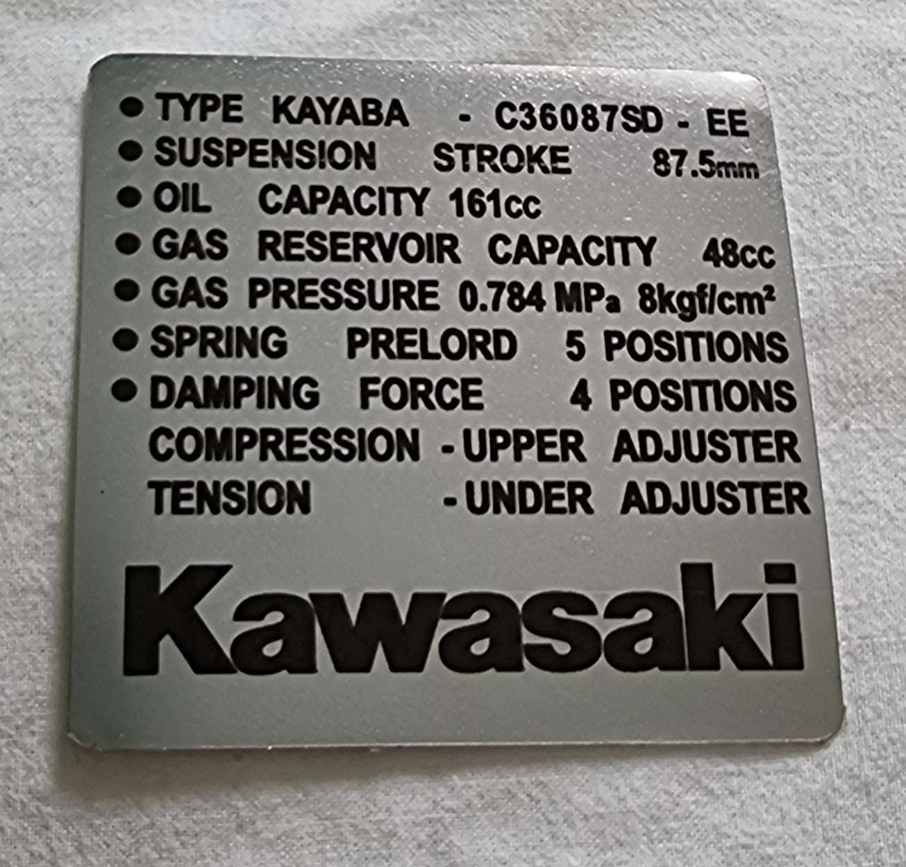 Sticker pour amortisseur - Kayaba C36087SD - Kawasaki Zephyr