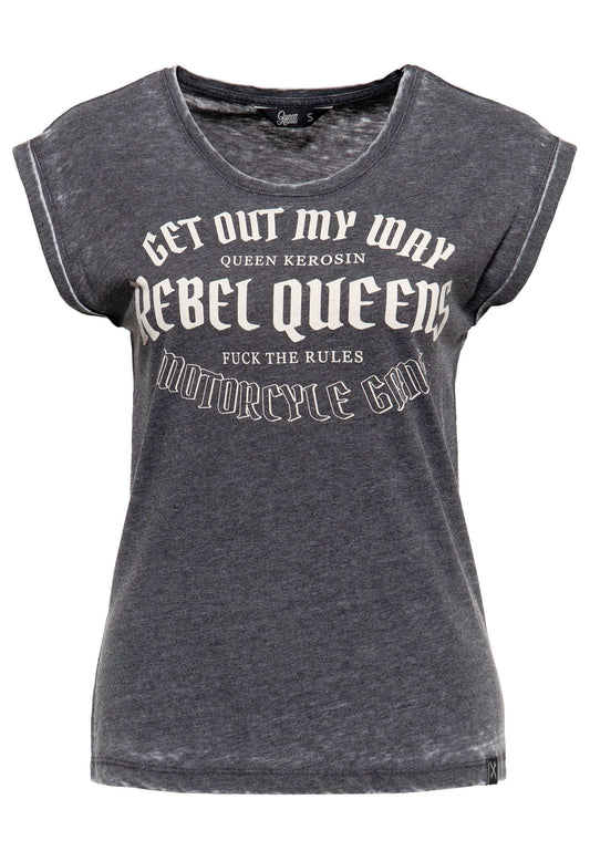 T-SHIRT À MANCHES RETROUSSABLES »REBEL QUEENS MOTORCYCLE GANG«