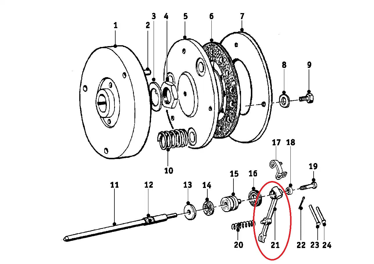 Palanca de embrague R24/R25 - BMW-21521080166