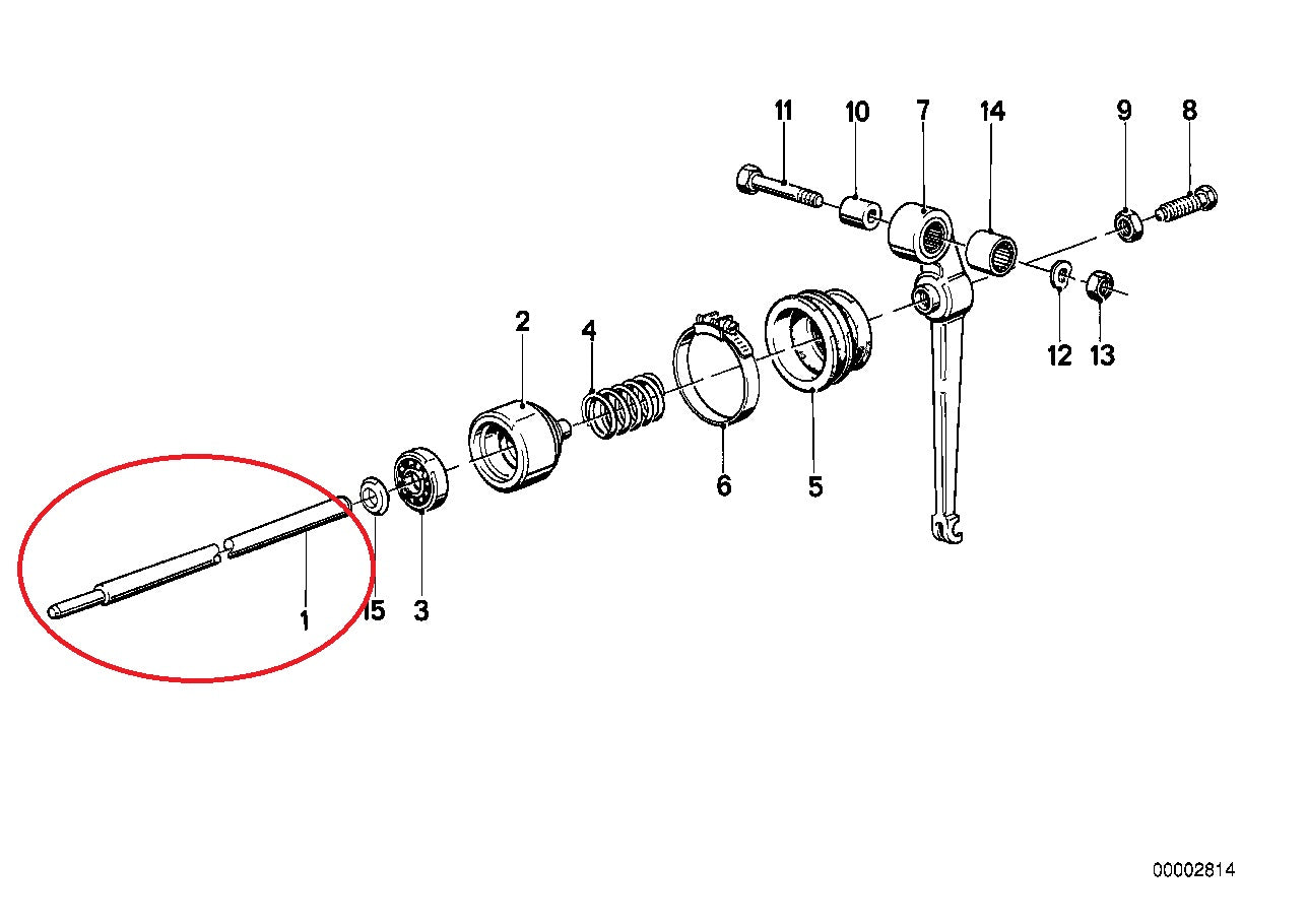 Clutch rod - BMW-23131241844