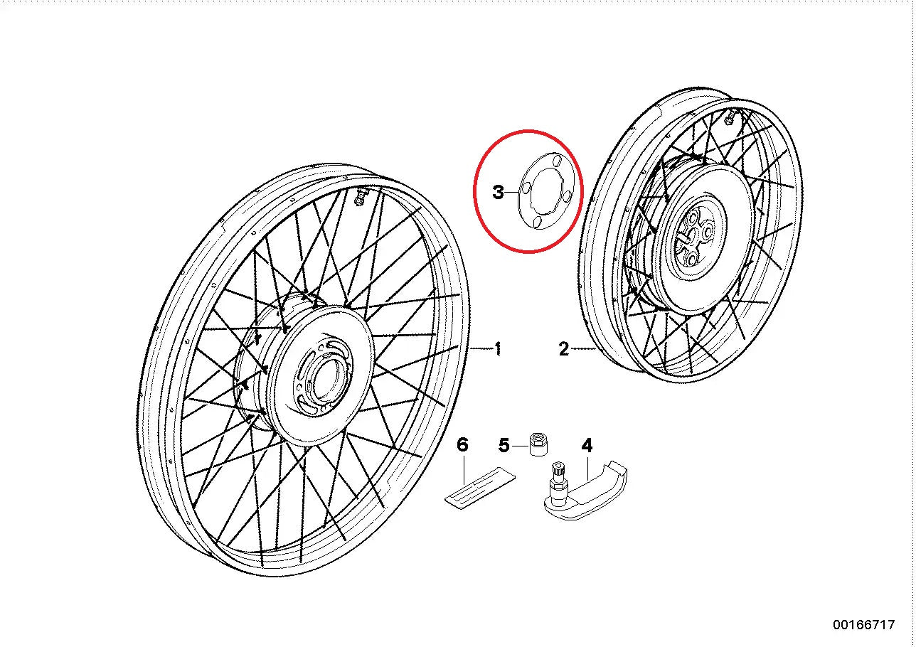 Rondelle Entretoise de roue Arrière - BMW-36317653286