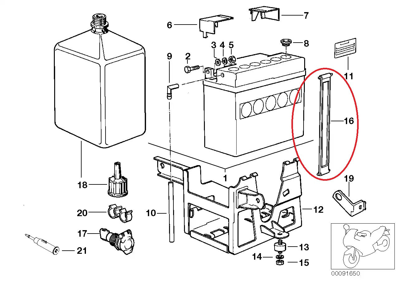 Sangle de fixation batterie - BMW-61211243562