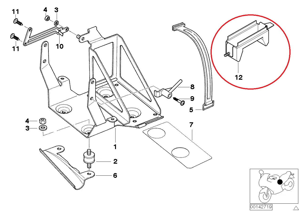 Goma para soporte de batería adicional - BMW-61217654940