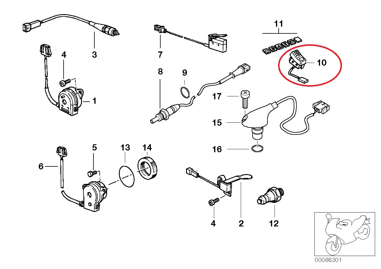 Interruptor de luces de emergencia - BMW-61311459981