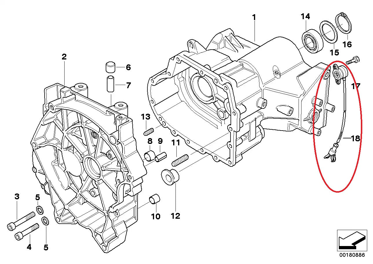 Capteur de rapport engagé / de l'indication de vitesse - BMW-61312306519