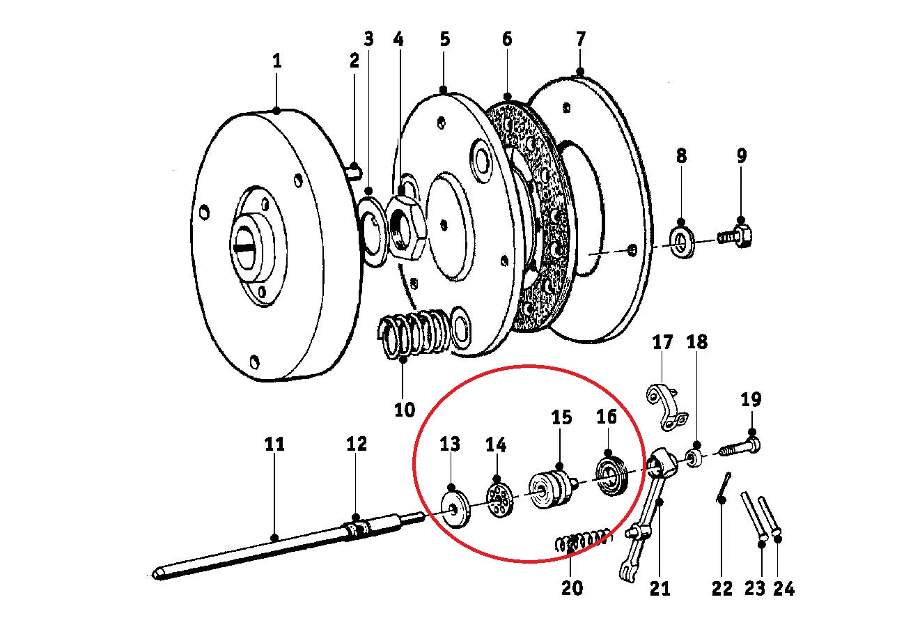 Ball cage 22.5X6.2X5.6 - BMW-23211230961 + Pressure disc - BMW-23211230962 + Pressure piece - BMW-21521020106 + Sealing ring - BMW-21521020109