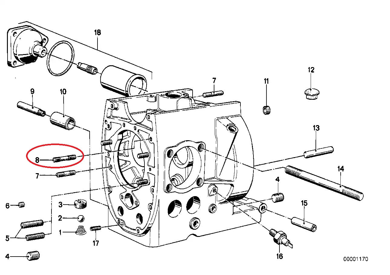 VARILLA ROSCADA M8X35 - BMW-07129908130