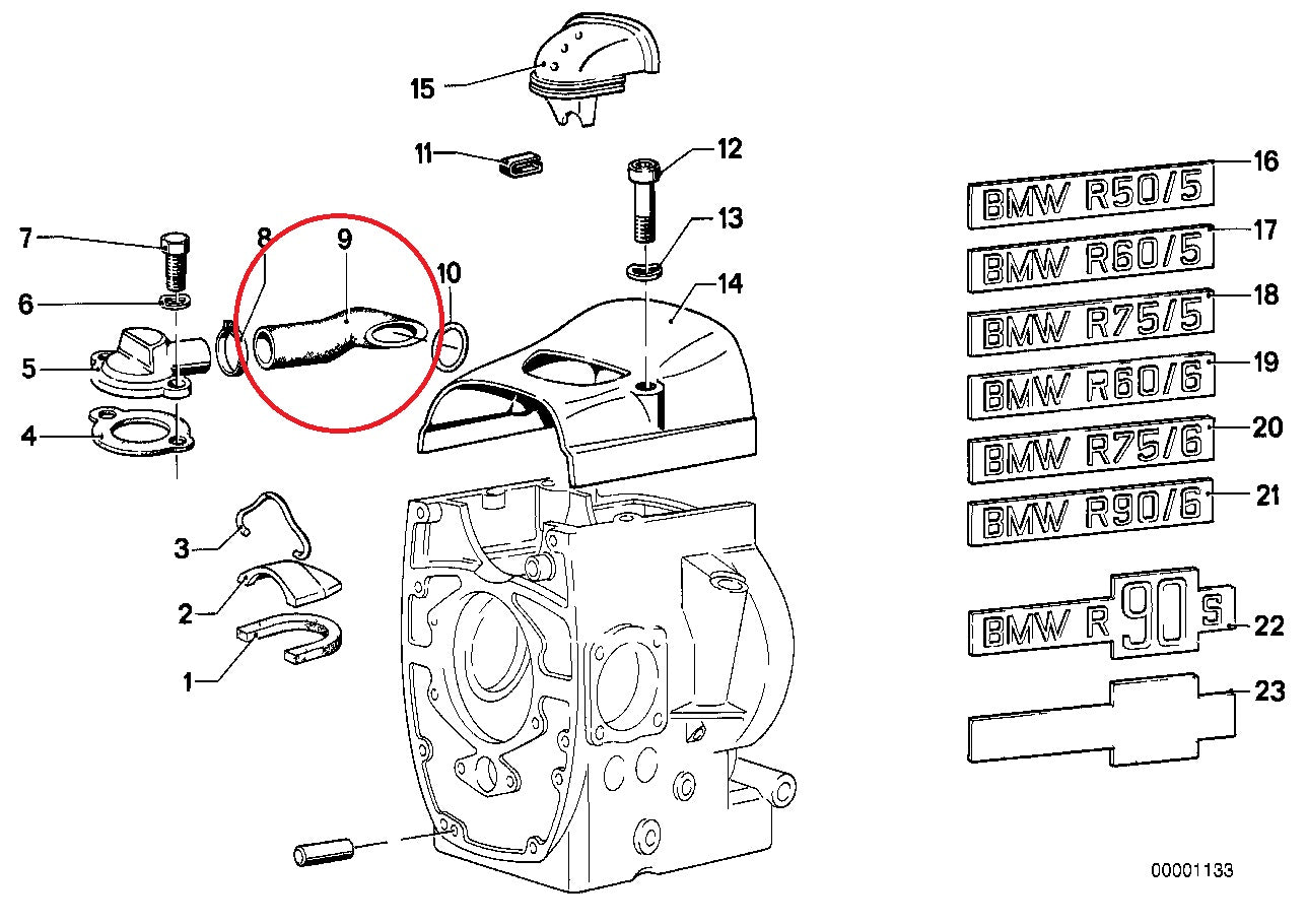 Breather hose - BMW-11151338215