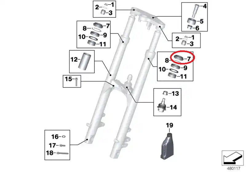 Guardapolvo de cubierta de horquilla - BMW-31422311980