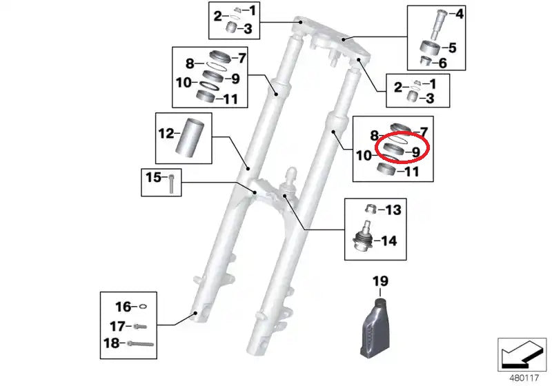 1 joint spi de fourche - BMW-31422311988