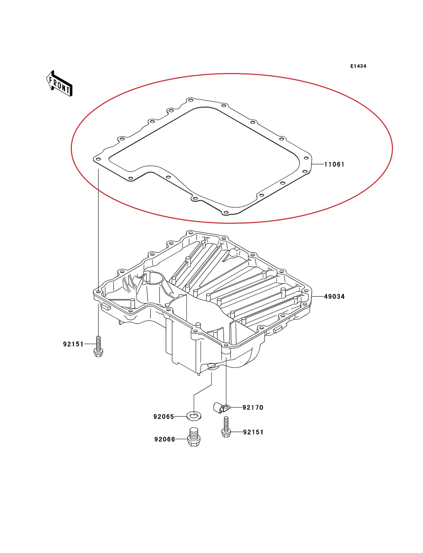 CARTER INFERIEUR pour ZR1000 KAWASAKI-11061-1167