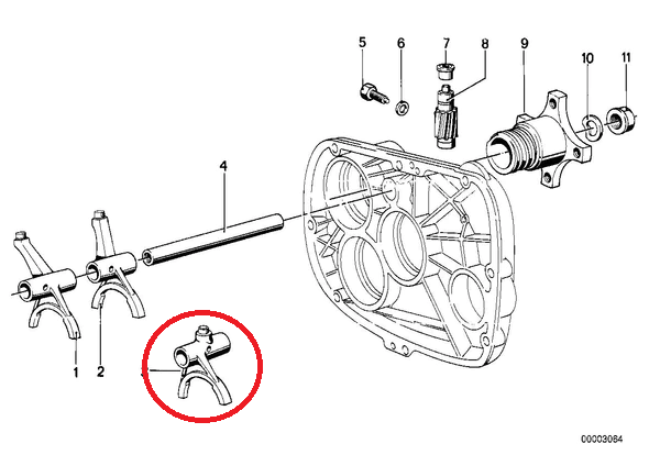 3rd and 4th gear control fork - BMW-23311234217