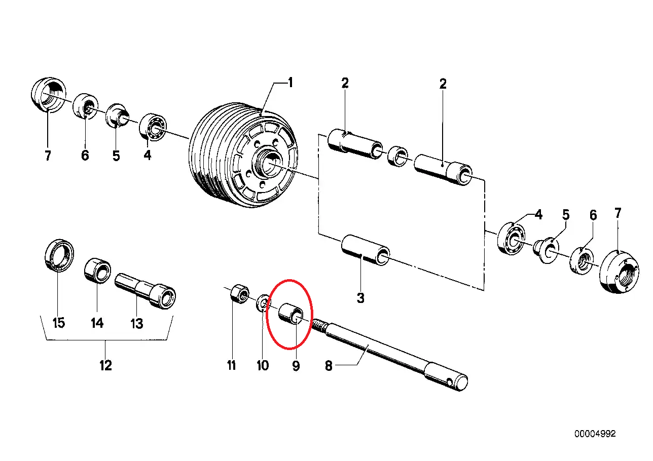 Casquillo/espaciador de rueda delantera - BMW-36311233491