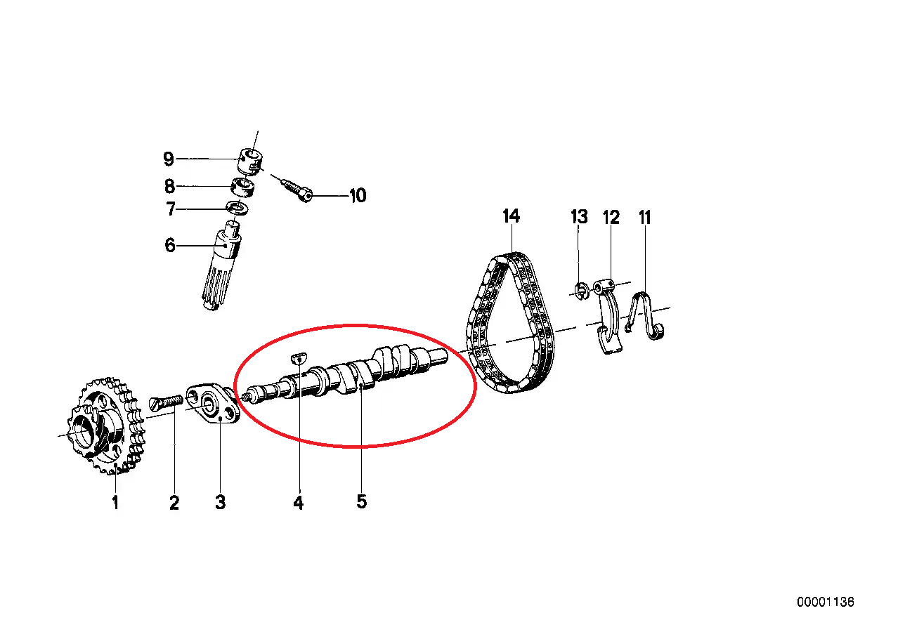 Camshaft 284DEG - BMW-11311259262