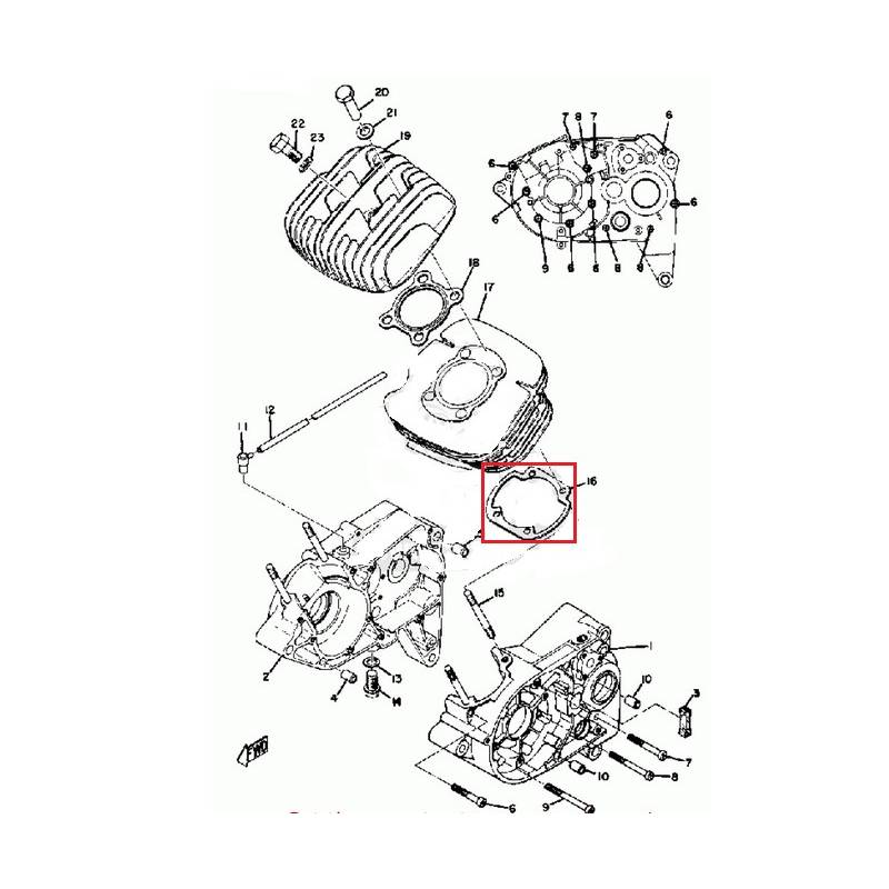 Junta base YZ 125 1976 YAMAHA-1WE1135100