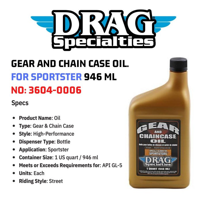 ACEITE DE ENGRANAJES Y CAJA DE CADENA DRAG SPECIALTIES PARA SPORTSTERS, 1 Litro