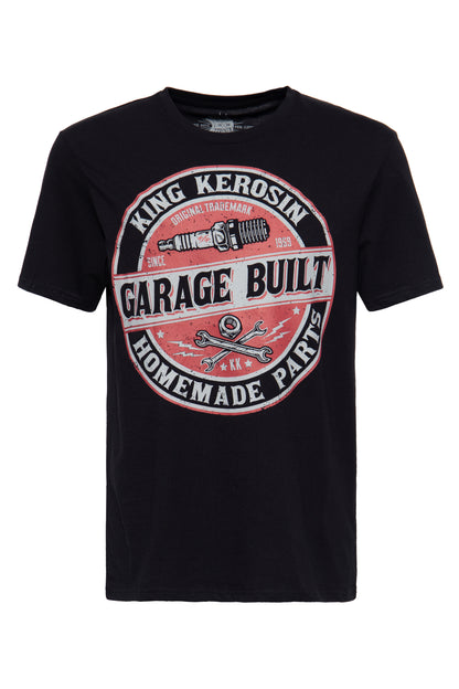 KING KEROSIN T-SHIRT WITH FRONT PRINT IN WORKER STYLE »GARAGE BUILT« 