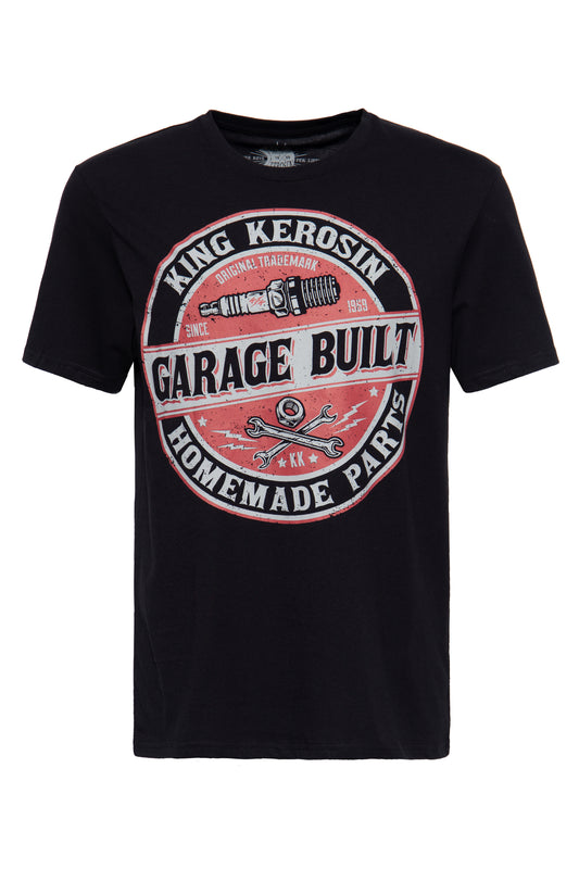 T-SHIRT KING KEROSIN AVEC IMPRIMÉ SUR LE DEVANT DANS LE STYLE OUVRIER »GARAGE BUILT«