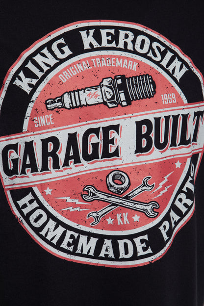 KING KEROSIN T-SHIRT WITH FRONT PRINT IN WORKER STYLE »GARAGE BUILT« 