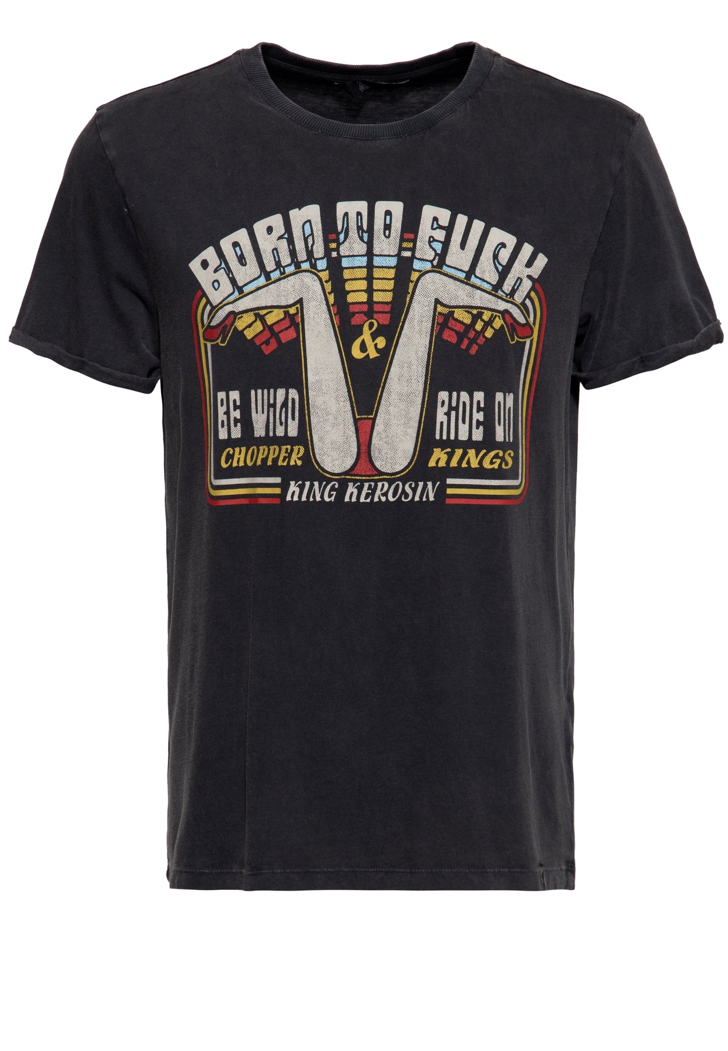 ACID WASHED T-SHIRT »BORN TO FUCK« 