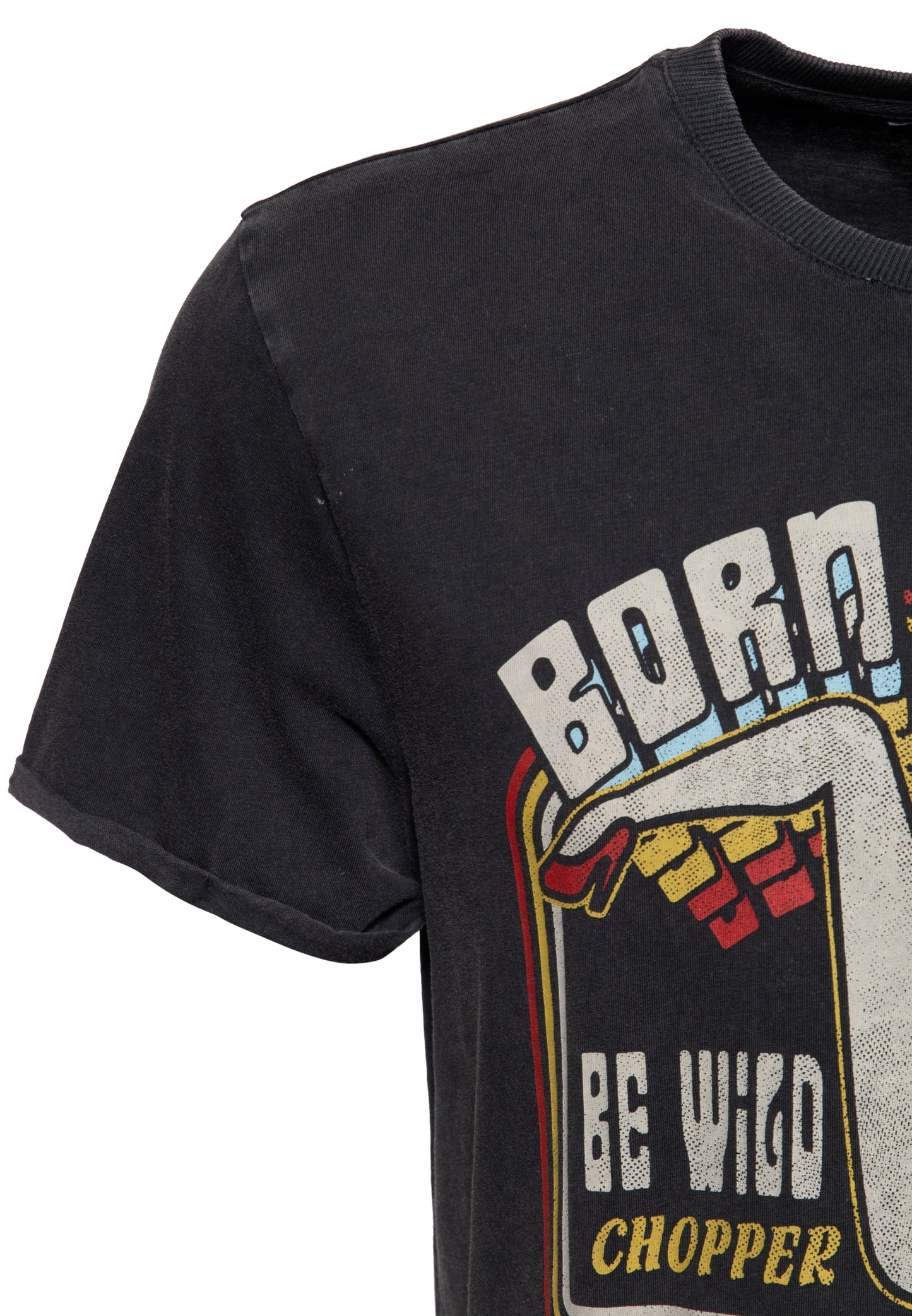 CAMISETA LAVADA AL ÁCIDO »BORN TO FUCK«