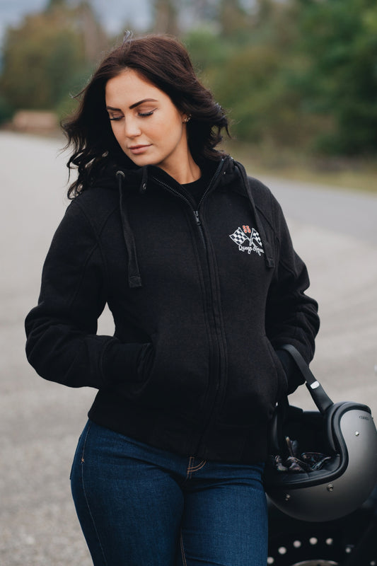 CHAQUETA SUDADERA ADVENTURE GEAR CON FORRO SOFTSHELL SEPARADO »QUEEN SPEED GARAGE« 