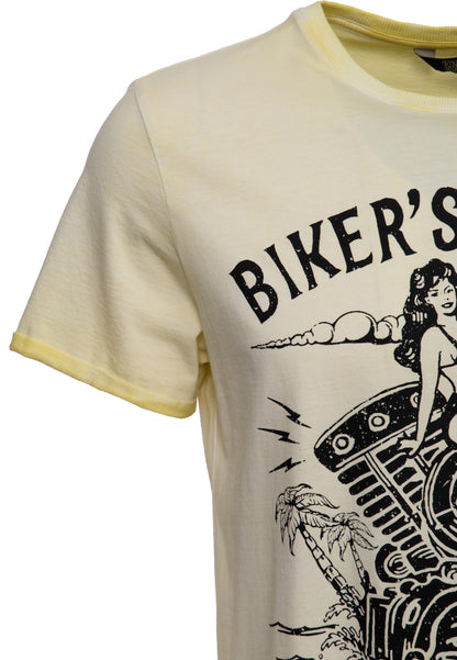 OIL WASHED T-SHIRT - BIKERS ISLAND 