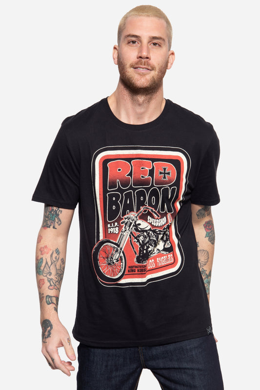 T-SHIRT WITH “RED BARON SPEEDSHOP” PRINT 