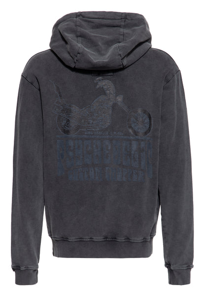 SUDADERA CON CREMALLERA ACID WASH »PSYCHEDELIC CUSTOM CHOPPER« 