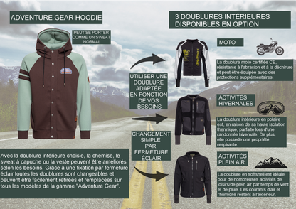 VESTE SWEAT ADVENTURE GEAR AVEC DOUBLURE SOFTSHELL SÉPARÉE »SPEEDWAY KINGS«